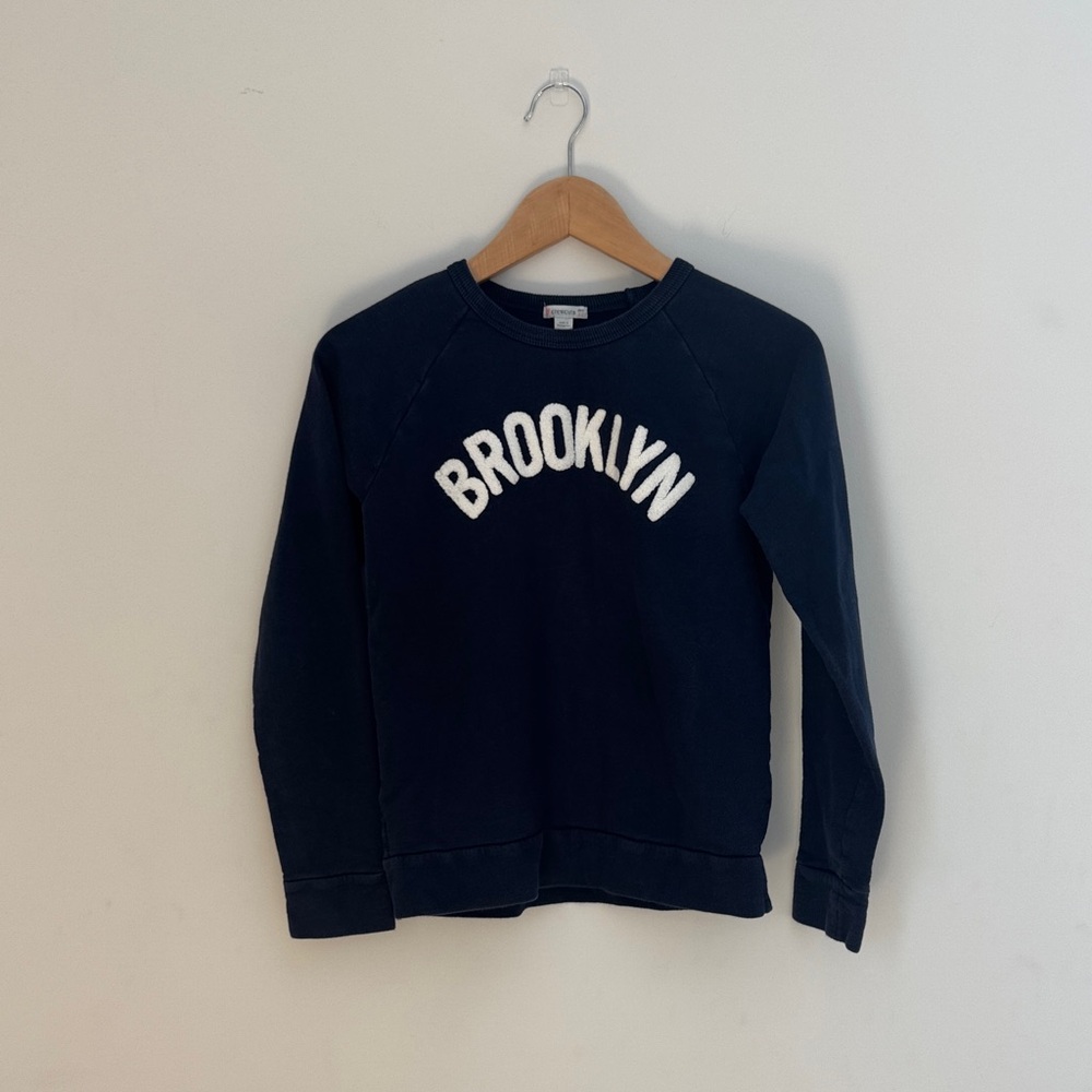 J.Crew Crewcuts Brooklyn Navy Sweatshirt Size 12 Vintage Graphic Casual Everyday